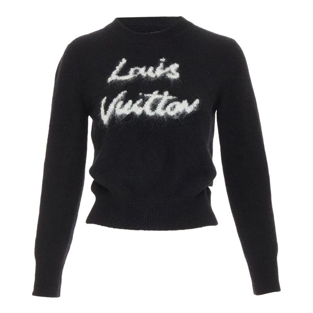 Louis Vuitton logo wool blend fluffy crew sweater